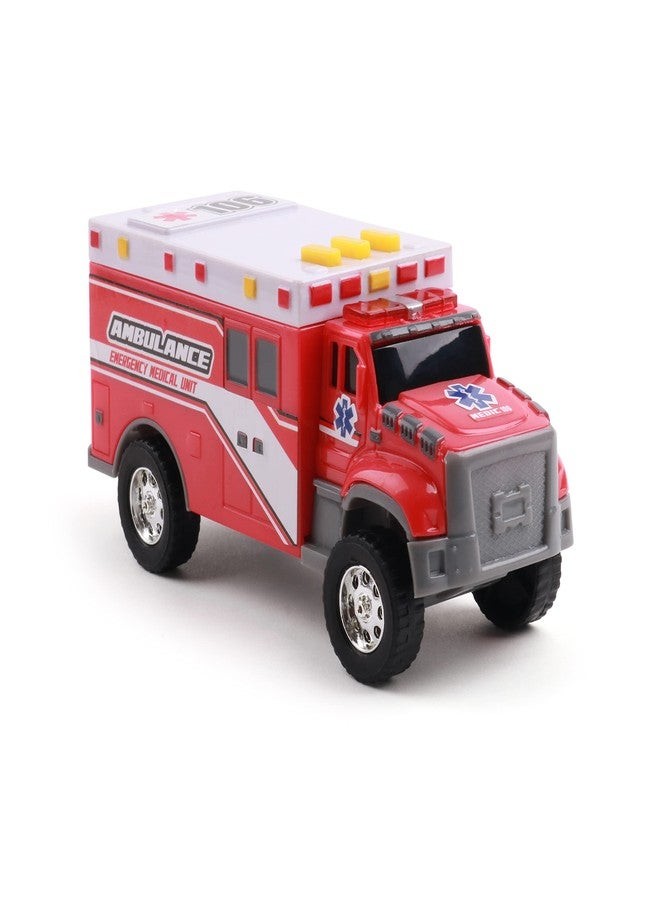 Mighty Fleet Toughest Minis 5" Tough Cab Ambulance Toy w/Lights & Sounds, Realistic Design & Batteries Included - Age 3+ - Image 4